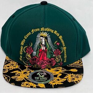 Top Level Cap Hat Embroidered Virgin Mary Blessed Snapback